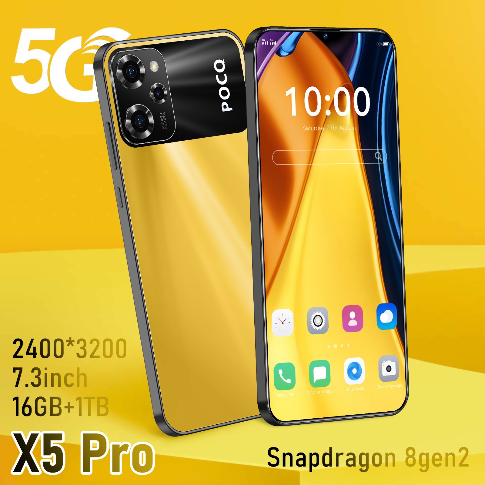 HOT Selling X5 Pro 6.53 inch 5MP+13 3GB+64 Quad Core Android10.0 3G 4G Network Gaming Phone